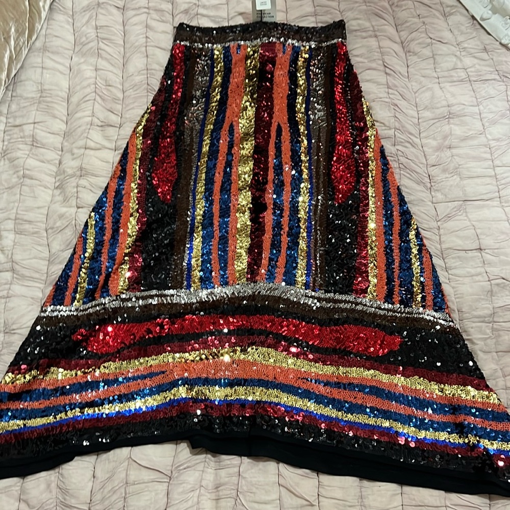 Zara Limited Edition Sequined A-Line Skirt